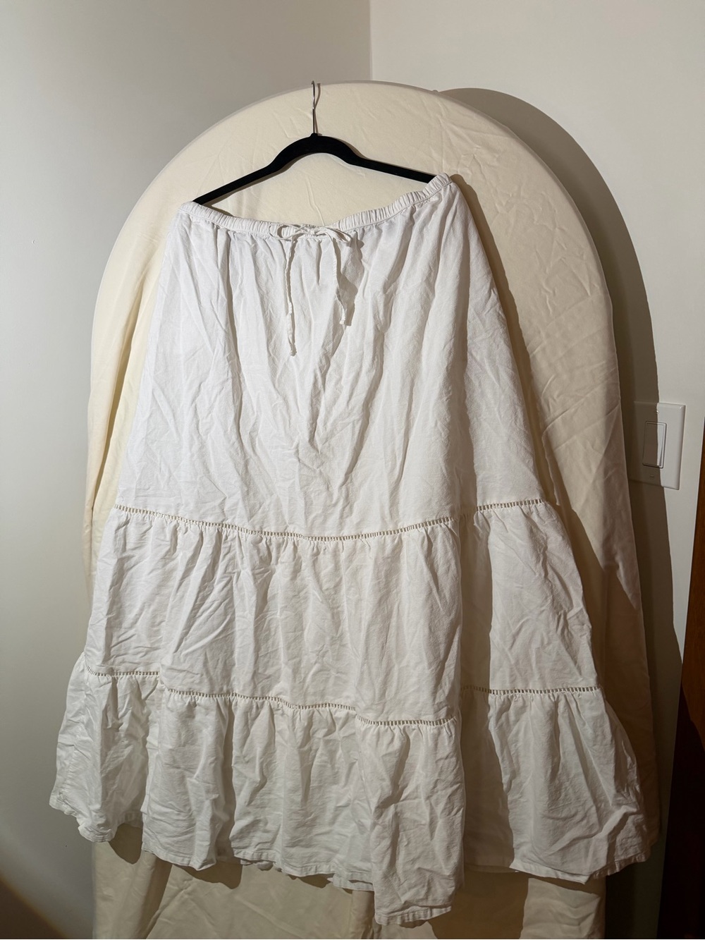Ava & Viv White Tiered A-Line Maxi Skirt